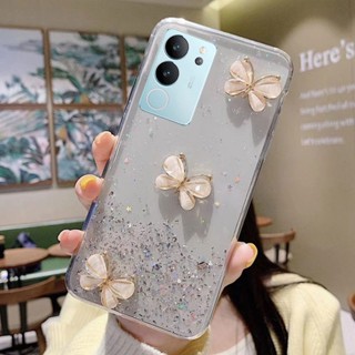 เคสโทรศัพท์มือถือ ซิลิโคนนิ่ม ใส กันกระแทก ลายผีเสื้อน่ารัก สําหรับ VIVO V29 Y27 Y36 Y78 5G 4G 2023 V29 Y27 Y36