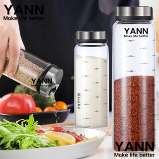 Yann1 ขวดแก้วใส่เครื่องปรุงรสบอโรซิลิเกต พร้อมฝาปิด หมุนได้