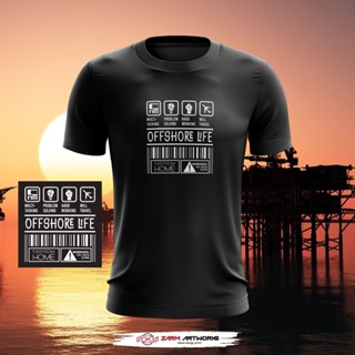 เสื้อยืดผ้าฝ้าย 100% พิมพ์ลาย D5 OFFSHORE LIFE WARNING OIL FIELD ZONE BY ZARM ARTWORKS สําหรับผู้ชาย และผู้หญิง