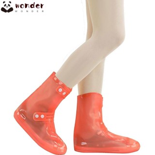 Wonder ปลอกสวมหุ้มรองเท้า PVC สีส้ม ใช้ซ้ําได้ สําหรับผู้หญิง 1 คู่