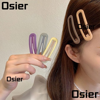 Osier1 กิ๊บติดผม โลหะผสม รูปไข่ เนื้อแมตต์ สีพื้น แฟชั่นสําหรับผู้หญิง 12 ชิ้น ต่อล็อต