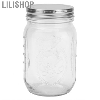 Lilishop 500ml  Storage Jar Clear Glass Canning With Sealed Lid For Honey Jam G