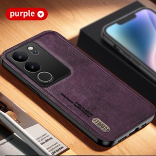 เคสโทรศัพท์มือถือหนังนิ่ม ขอบซิลิโคน สไตล์เรโทร สําหรับ Vivo V29 Pro 5G V27 Pro V27Pro V27e 2023 V29 V 29