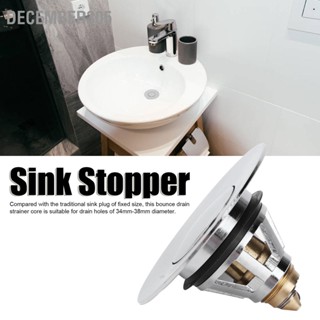 December305 อ่างล้างหน้า Bounce Drain Filter พร้อมปะเก็น Push Type Sink Draining Stopper อุปกรณ์ท่อระบายน้ำในห้องน้ำ