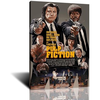 ภาพโปสเตอร์ ผ้าแคนวาส พิมพ์ลายภาพยนตร์ Pulp Fiction สไตล์โมเดิร์น สําหรับตกแต่งบ้าน