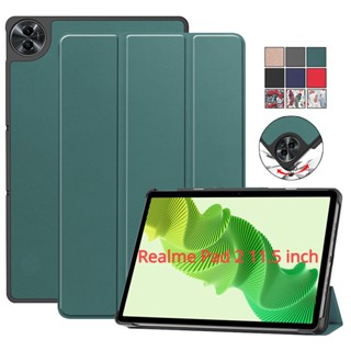 เคสแท็บเล็ตหนัง PU ฝาพับ กันกระแทก พร้อมช่องใส่บัตร สําหรับ Realme Pad 2 11.5 นิ้ว 10.4 X 10.95 mini 8.7