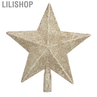 Lilishop Star Tree Topper Decorated Golden Light Weight Shiny Mini Christmas Top New