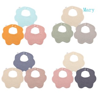 Mary ผ้ากันเปื้อน ผ้าฝ้าย 4 สี สําหรับเด็กผู้ชาย และเด็กผู้หญิง 3 ชิ้น