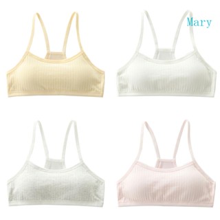 Mary Teens เสื้อชั้นในผ้าฝ้าย เสริมฟองน้ํา สีพื้น สําหรับเด็กผู้หญิง