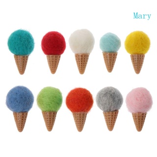 Mary ที่คาดผม ผ้าสักหลาด ลายไอศกรีม 3 7 ซม. 3 สี DIY สําหรับตกแต่งเสื้อผ้า หมวก