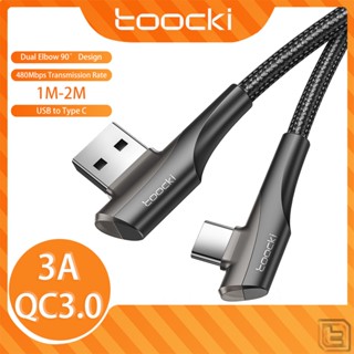 Toocki สายชาร์จ USB Type C 3A 90 องศา สําหรับ Samsung Xiaomi