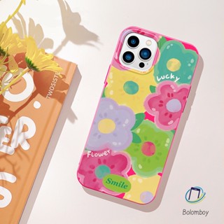 คู่เคสโทรศัพท์ สำหรับไอโฟน 11 12 13 14 15 Pro Max 7 8 Plus XR X XS MAX SE2020 ดอกไม้หลากสี อ่อนนุ่มทีพียูสีเยลลี่เปลือก