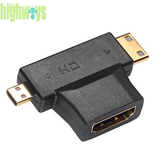 ขายดี 2 in1 ตัวเมีย HDMI เป็นตัวผู้ ขนาดเล็ก ไมโคร 90 3 ชิ้น [highways.th]