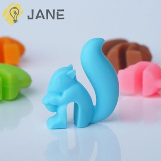 Jane จี้ซิลิโคน รูปกระรอก กระรอก สีสันสดใส สําหรับแขวนขอบแก้ว 10 ชิ้น