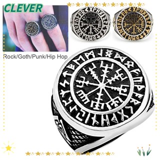 Clever แหวนสัญลักษณ์ Viking Ring, Rock/Goth/Punk Gold/Silver อัลลอย คุณภาพสูง สําหรับผู้ชาย