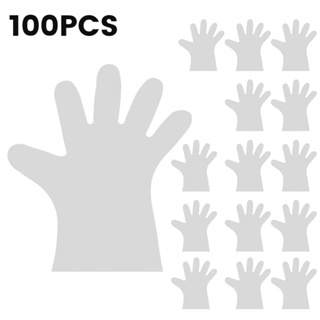 ⚡NEW 8⚡100*Disposable Plastic Gloves Transparent Food Handling Hygienic Clear