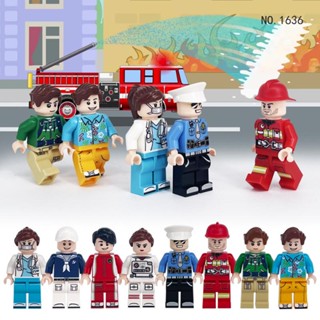 ของเล่นตัวต่อตุ๊กตานักบินอวกาศ Doctor Fireman Police แบบมืออาชีพ