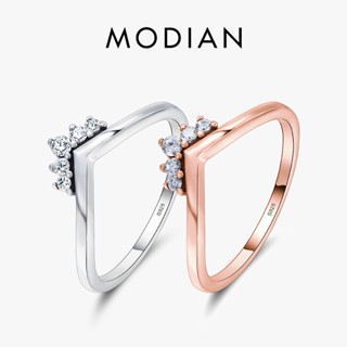 Modian ขายดี แหวนเงินแท้ 100% 925 ซ้อนกันได้ เครื่องประดับแฟชั่น สําหรับผู้หญิง ของขวัญคริสต์มาส 2021