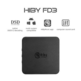 Hiby เครื่องขยายเสียงหูฟัง FD3 Type C USB DAC HiFi ES9038Q2M DSD512 MQA 2.5 3.5 แจ็ค 4 สําหรับ Win10 Android Mac PC