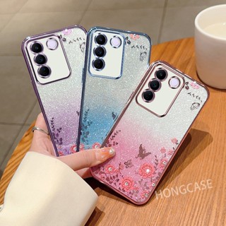 เคสโทรศัพท์มือถือแบบใส ไล่โทนสี ระยิบระยับ สําหรับ vivo V27 5G V27E vivo V27 V 27 vivoV27E 2023