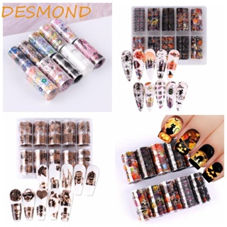 Desmond สติกเกอร์ฟอยล์ ลายฮาโลวีน ผีเสื้อ สําหรับตกแต่งเล็บ DIY