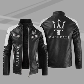 Maserati LOGO Jacket Windbreaker Ghibli Grecale Levante Quattroporte MC20 GranTurismo Car Driving Leather Long Sleeve Thin Rain Jacket