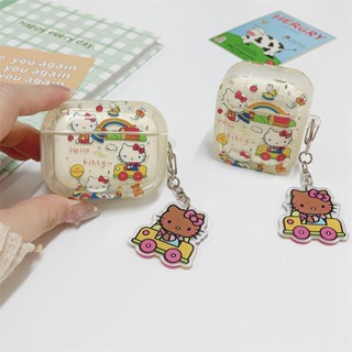 เคสหูฟังบลูทูธ ลายคิตตี้ สีน้ําตาล สําหรับ AirPods Pro2 Airpod Pro 1 2 3 AirPods Pro 2