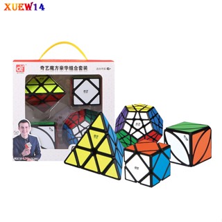 T8 ชุดลูกบาศก์ความเร็ว 4 แพ็ค เมจิกคิวบ์ พีระมิด Megaminx Skew Lvy Cube เรียบ สติกเกอร์ ลูกบาศก์ คอลเลกชัน ของเล่นปริศนา สําหรับ