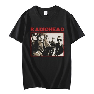 เสื้อยืด พิมพ์ลายกราฟิก Radiohead สไตล์พังก์ร็อค โกธิค วินเทจ สําหรับผู้ชาย