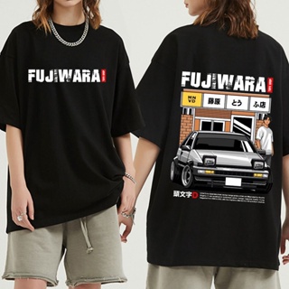 เสื้อยืด พิมพ์ลายอนิเมะ Initial D Drift Ae86 Racing Car Takumi Fujiwara R34 Skyline Gtr Jdm สไตล์วินเทจ