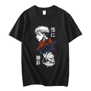 เสื้อยืดแขนสั้น พิมพ์ลายกราฟิก Jujutsu Kaisen Ryomen Sukuna Itadori Yuji สไตล์วินเทจ