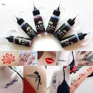 6 สี 10ml Lasting Juice Tattoo Cream ปลอดภัยกันน้ำ Diy Tattoo Gel เครื่องมือ nuuo