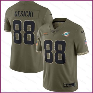 Yp2 เสื้อยืดลําลอง แขนสั้น คอกลม พิมพ์ลาย NFL Miami Dolphins Game Jersey Gesicki Salute To Service พลัสไซซ์ PY2 2022