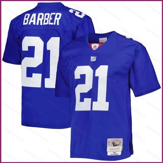 Yp2 NFL เสื้อยืดลําลอง แขนสั้น คอกลม พิมพ์ลาย New York Giants Game Jersey Tiki Barber Legacy Replica พลัสไซซ์ PY2