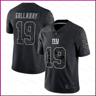 Yp2 NFL เสื้อยืดลําลอง แขนสั้น คอกลม พิมพ์ลาย New York Giants Game Jersey Kenny Golladay สีดํา พลัสไซซ์ PY2