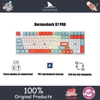 Darmoshark K7 PRO คีย์บอร์ดไร้สาย 98 คีย์ RGB