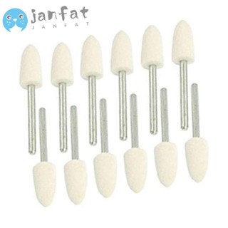 Janfat ดอกสว่านขัดเงา ด้ามจับ 1/8 นิ้ว 10 มม. สีขาว 12 ชิ้น