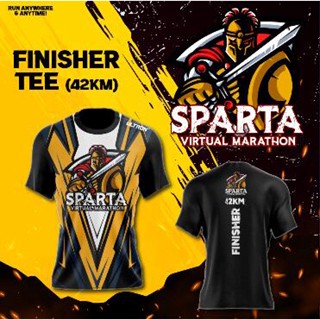 เสื้อยืด ผ้าไมโครไฟเบอร์ พิมพ์ลาย Sparta Virtual Marathon Sublimation