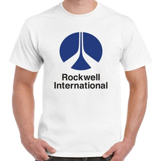 เสื้อยืด พิมพ์ลายโลโก้ Rockwell International สีขาว สําหรับผู้ชาย