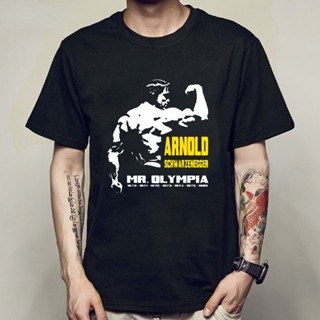 เสื้อยืดแขนสั้น พิมพ์ลาย Arnold Schwarzenegger Mr Olympia แฟชั่นสําหรับผู้ชาย