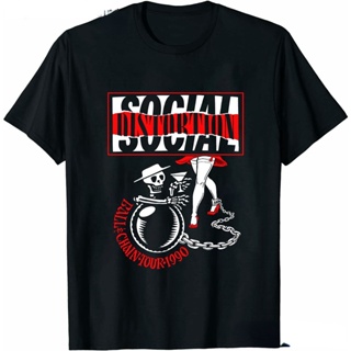 ใหม่ เสื้อยืดลําลอง แขนสั้น พิมพ์ลาย Social Distortion Winged Wheel สไตล์ฮิปฮอป สําหรับผู้ชาย