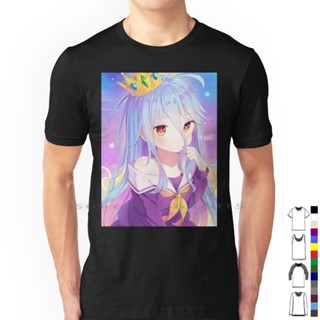 ใหม่ เสื้อยืด ผ้าฝ้าย 100% พิมพ์ลาย No Game No Life Shiro แฟชั่นผู้ชาย