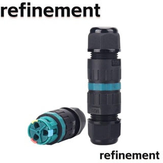 Refinement กล่องพลาสติกเชื่อมต่อสายเคเบิล P20 แบบกด ไร้สกรู สีดํา กันน้ํา ทนทาน 2 ชิ้น