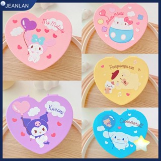 Jeanlan กล่องเก็บเครื่องประดับ ต่างหู สร้อยคอ สองชั้น ลายการ์ตูน Kuromi Cinnamoroll Melody Purin พร้อมกระจก