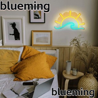 Blueming2 โคมไฟนีออน LED รูปพระอาทิตย์ตก พระอาทิตย์ขึ้น นีออน อะคริลิค ชาร์จ USB สําหรับติดผนัง ของขวัญวันหยุด