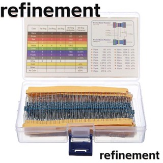 Refinement ชุดตัวต้านทานฟิล์มโลหะ 17 ค่า 0 โอห์ม-1M โอห์ม ความทนทาน 1% 0.25W 525 ชิ้น