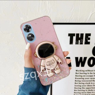 พร้อมส่ง เคสโทรศัพท์ซิลิโคน TPU แบบนิ่ม ลายนักบินอวกาศ ประดับกลิตเตอร์ สําหรับ OPPOA58 4G OPPO A17 A17K A77 A57 A77S