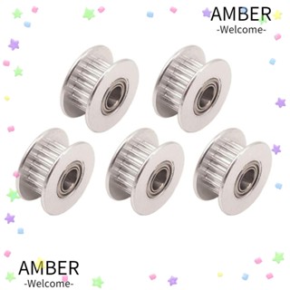 Amber สายพานไทม์มิ่ง อะลูมิเนียม GT2 กว้าง 6 มม. 20 ซี่ แกน 5 มม. สําหรับเครื่องพิมพ์ 5 ชิ้น