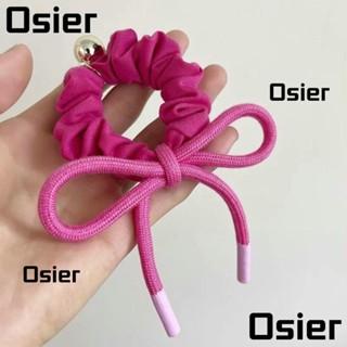 Osier1 ยางรัดผมหางม้าสูง สีชมพู นํากลับมาใช้ใหม่ได้ ยางรัดผม ผ้าฝ้าย ยืดหยุ่นสูง โบ ฤดูร้อน