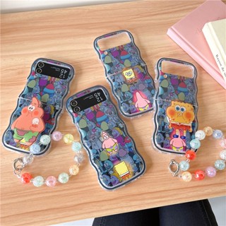 เคสโทรศัพท์มือถือ ซิลิโคนนิ่ม ลายการ์ตูนภาพวาดสีน้ํามันน่ารัก พร้อมสายคล้องมือ สําหรับ Galaxy Z Flip5 Z Flip 3 5G Z Flip3 Flip4 Zflip3 Zflip4 Z Flip 4 Z Flip 5